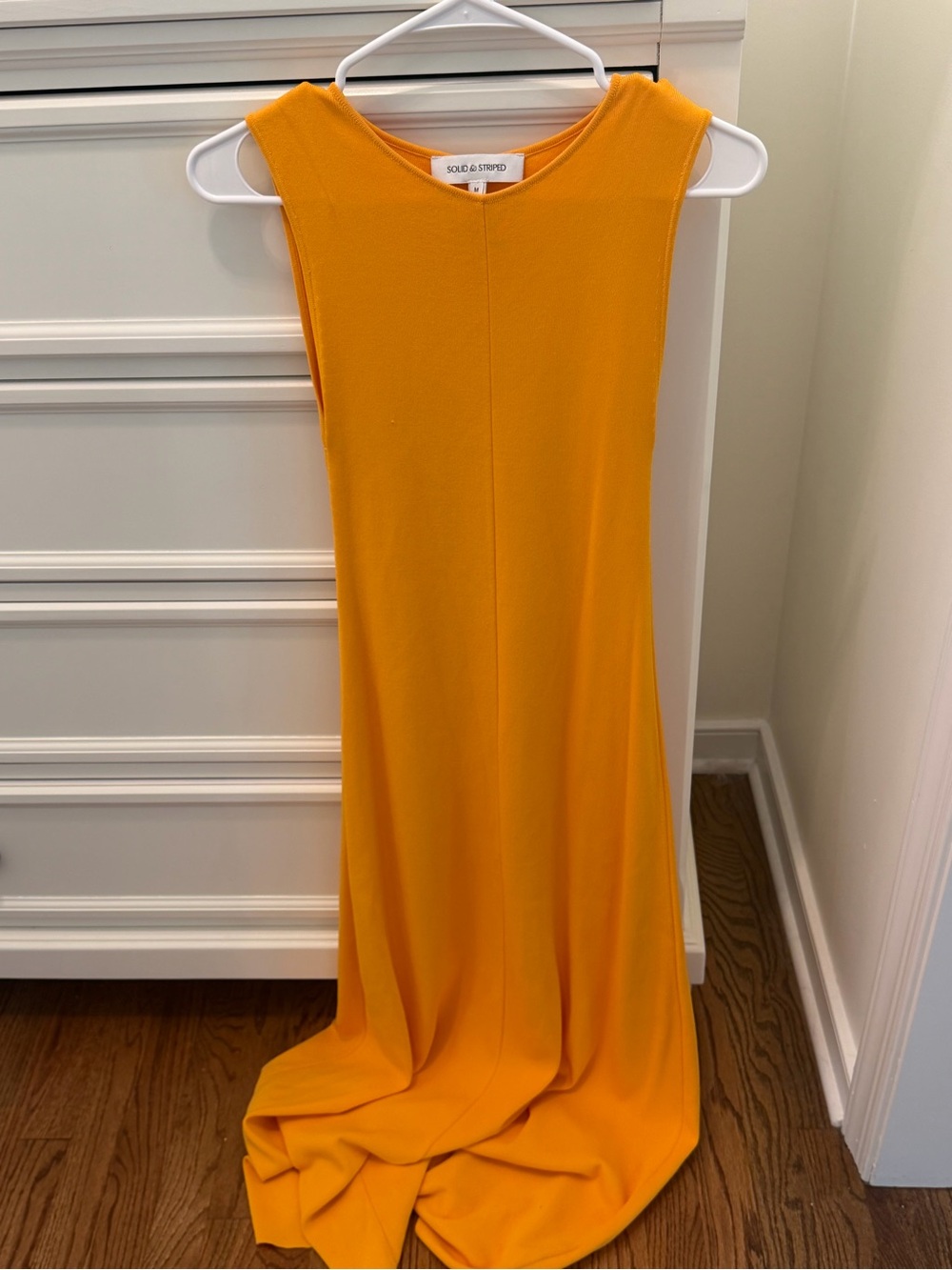 SOLID & STRIPED Bright Orange Sleeveless Maxi Dress